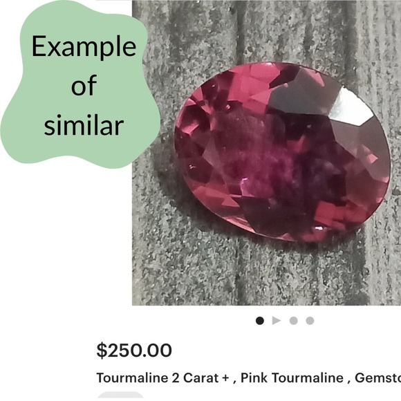 1.96 cts Pink Tourmaline Oval Faceted Sterling Silver Ring EUC - Picture 16 of 16